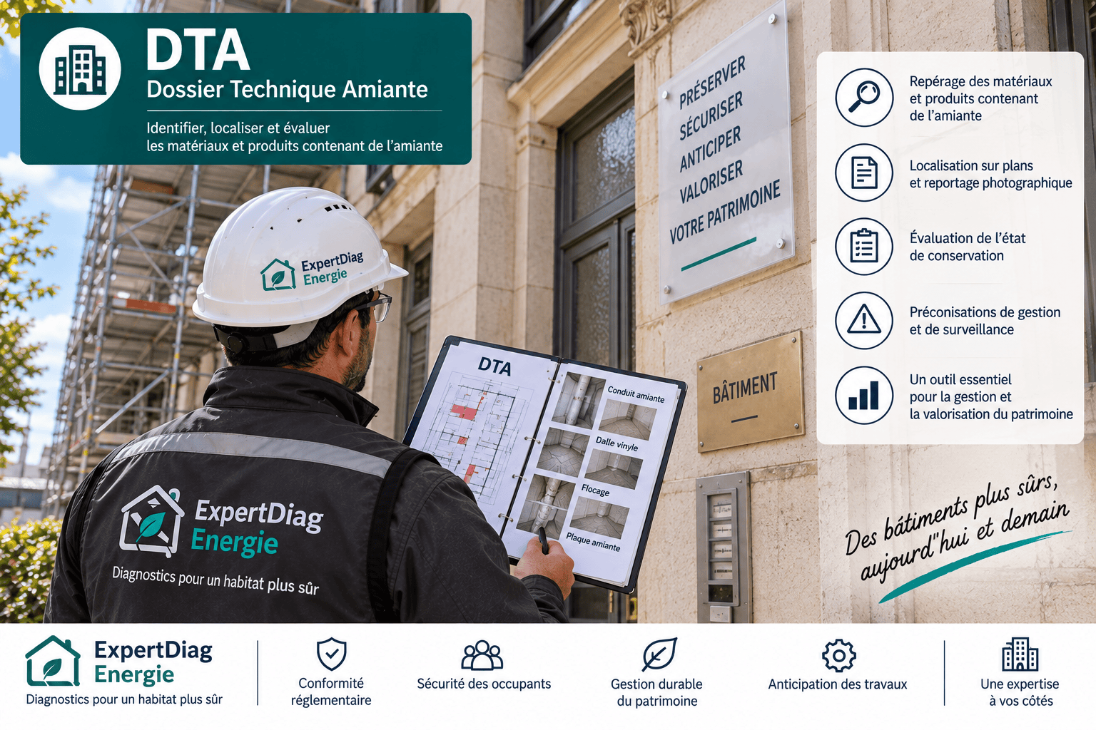 Dossier Technique Amiante (DTA) — repérage, état de conservation et fiche récapitulative