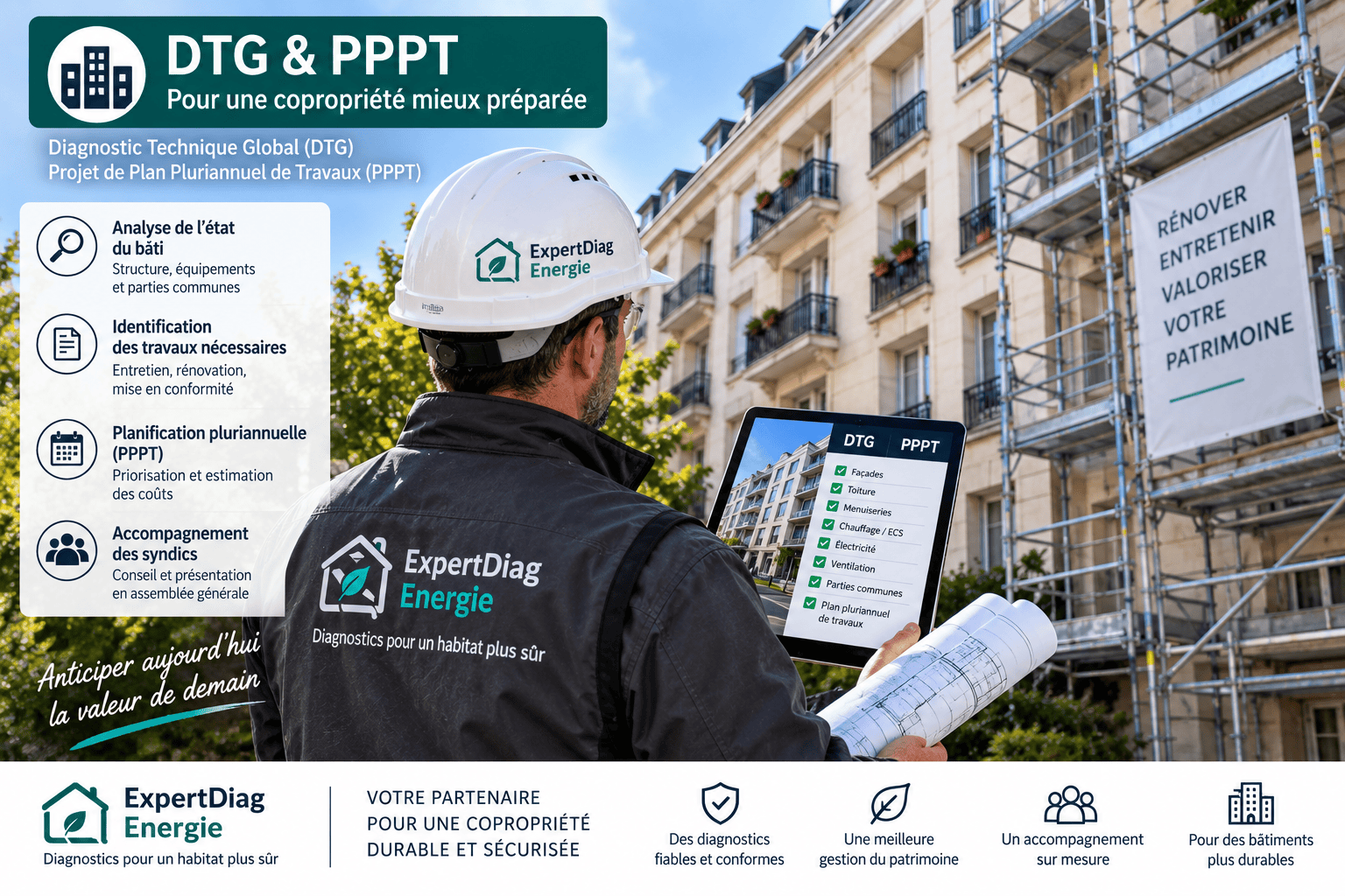 Diagnostic Technique Global (DTG) et Plan Pluriannuel de Travaux (PPPT) en copropriété